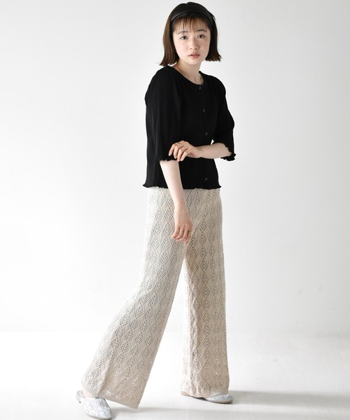 RETRO GIRL（レトロガール）の「スカシ編みパンツ（その他パンツ・レディース・ライトベージュ/オフホワイト/ブラック・FREE）」の11枚目の写真