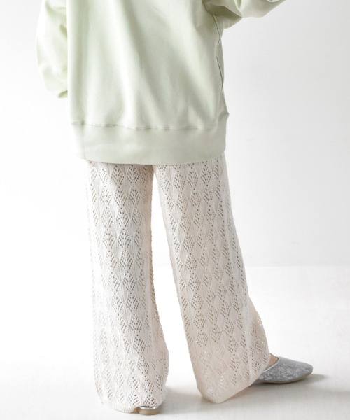 RETRO GIRL（レトロガール）の「スカシ編みパンツ（その他パンツ・レディース・ライトベージュ/オフホワイト/ブラック・FREE）」の13枚目の写真