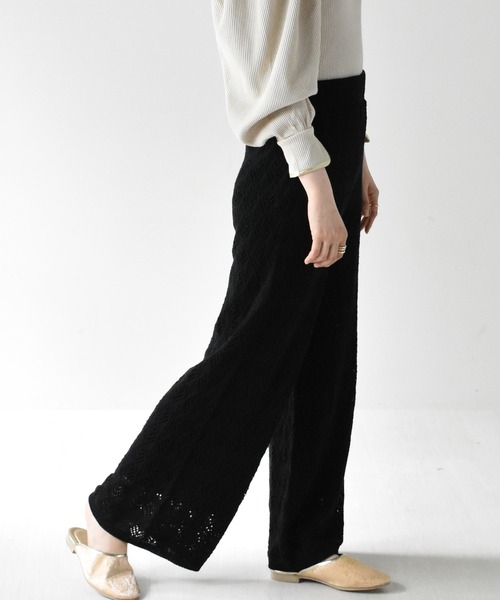 RETRO GIRL（レトロガール）の「スカシ編みパンツ（その他パンツ・レディース・ライトベージュ/オフホワイト/ブラック・FREE）」の14枚目の写真