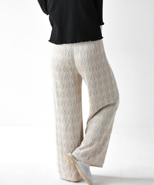 RETRO GIRL（レトロガール）の「スカシ編みパンツ（その他パンツ・レディース・ライトベージュ/オフホワイト/ブラック・FREE）」の17枚目の写真