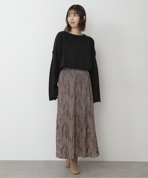 FREE'S MART（フリーズマート）の「◇ボートネックカットオフ短丈スウェット（スウェット・レディース・ベージュ/ライトカーキ/ブラック/ピンク・FREE）」の14枚目の写真