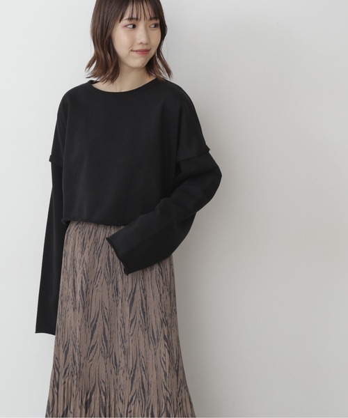 FREE'S MART（フリーズマート）の「◇ボートネックカットオフ短丈スウェット（スウェット・レディース・ベージュ/ライトカーキ/ブラック/ピンク・FREE）」の13枚目の写真