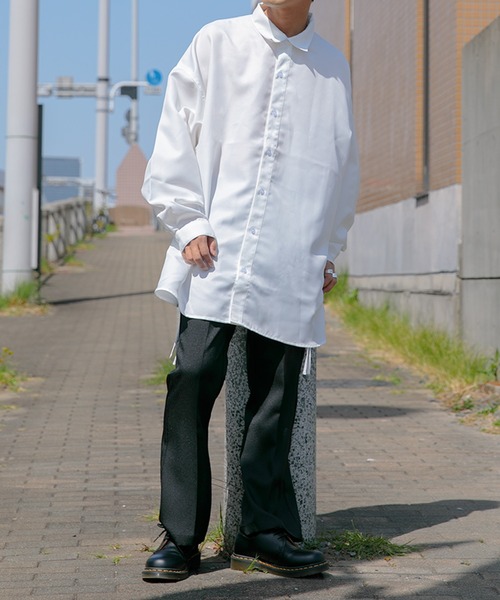 Adoon plain（アドーンプレーン）の「【Adoon plain】フラワープリントオーバーシャツ（シャツ/ブラウス・メンズ・ホワイト/ライトブルー/ブラック/グリーン・MEDIUM/LARGE）」の5枚目の写真