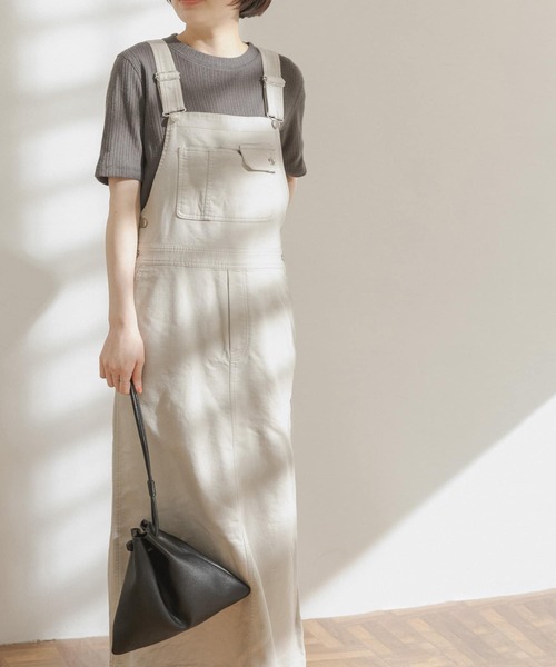 FORK&SPOON(フォークアンドスプーン)の「FORK&SPOON マキシジャンパースカート(ジャンパースカート・レディース・カーキ/グレー系その他・ONE)」の2枚目の写真