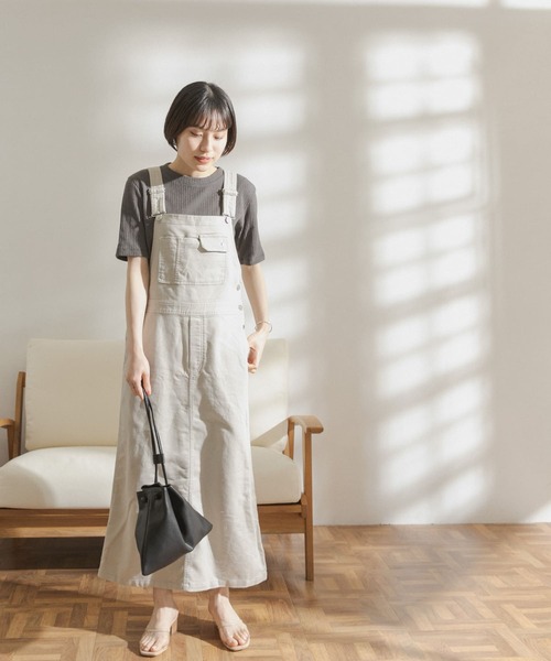 FORK&SPOON(フォークアンドスプーン)の「FORK&SPOON マキシジャンパースカート(ジャンパースカート・レディース・カーキ/グレー系その他・ONE)」の18枚目の写真