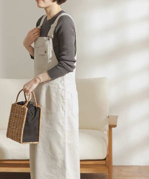 FORK&SPOON(フォークアンドスプーン)の「FORK&SPOON マキシジャンパースカート(ジャンパースカート・レディース・カーキ/グレー系その他・ONE)」の8枚目の写真