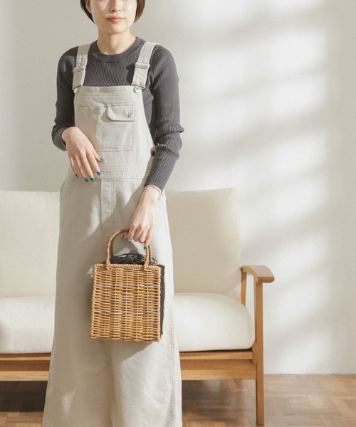 FORK&SPOON(フォークアンドスプーン)の「FORK&SPOON マキシジャンパースカート(ジャンパースカート・レディース・カーキ/グレー系その他・ONE)」の3枚目の写真