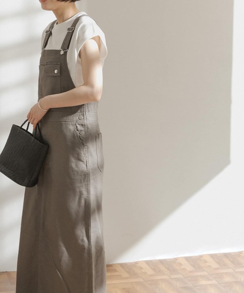 FORK&SPOON(フォークアンドスプーン)の「FORK&SPOON マキシジャンパースカート(ジャンパースカート・レディース・カーキ/グレー系その他・ONE)」の5枚目の写真