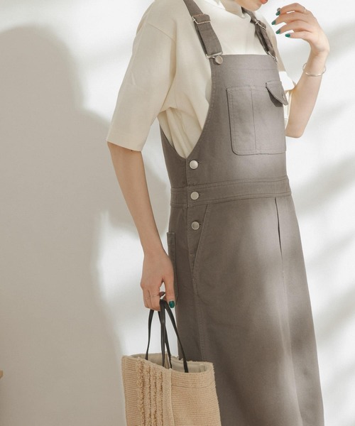 FORK&SPOON(フォークアンドスプーン)の「FORK&SPOON マキシジャンパースカート(ジャンパースカート・レディース・カーキ/グレー系その他・ONE)」の21枚目の写真