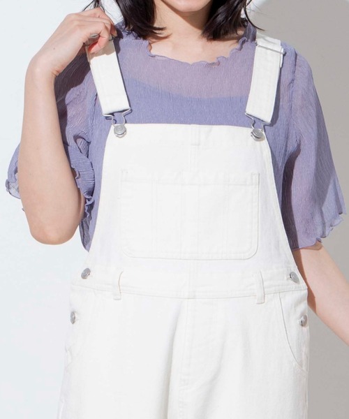 WEGO(ウィゴー)の「WEGO/【ZOZOTOWN&一部店限定】楊柳シフォンブラウスキャミセット(シャツ/ブラウス・レディース・ブラック/パープル/グリーン/オフホワイト/ピンク/ブルー・FREE)」の4枚目の写真