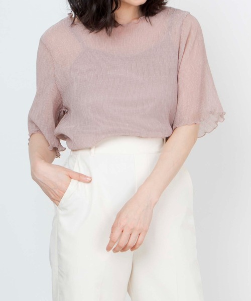 WEGO(ウィゴー)の「WEGO/【ZOZOTOWN&一部店限定】楊柳シフォンブラウスキャミセット(シャツ/ブラウス・レディース・ブラック/パープル/グリーン/オフホワイト/ピンク/ブルー・FREE)」の14枚目の写真