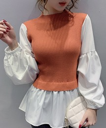 ボリュームスリーブドッキングニット