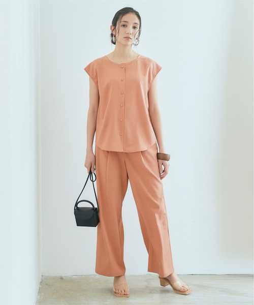 titivate（ティティベイト）の「ﾌﾚﾝﾁｽﾘｰﾌﾞﾌﾞﾗｳｽｾｯﾄｱｯﾌﾟ（セットアップ・レディース・ライトベージュ/コーラル/ライトグリーン/ブラック・S/M/L）」の21枚目の写真