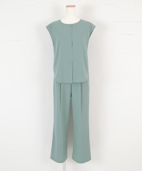 titivate（ティティベイト）の「ﾌﾚﾝﾁｽﾘｰﾌﾞﾌﾞﾗｳｽｾｯﾄｱｯﾌﾟ（セットアップ・レディース・ライトベージュ/コーラル/ライトグリーン/ブラック・S/M/L）」の19枚目の写真