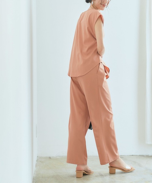 titivate（ティティベイト）の「ﾌﾚﾝﾁｽﾘｰﾌﾞﾌﾞﾗｳｽｾｯﾄｱｯﾌﾟ（セットアップ・レディース・ライトベージュ/コーラル/ライトグリーン/ブラック・S/M/L）」の5枚目の写真