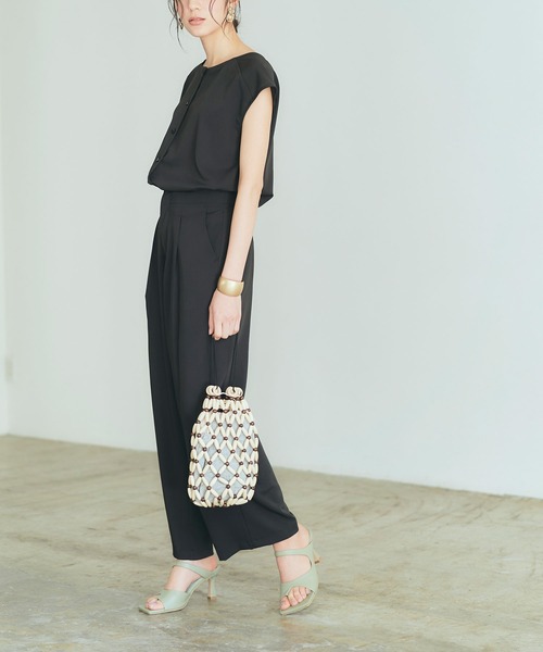 titivate（ティティベイト）の「ﾌﾚﾝﾁｽﾘｰﾌﾞﾌﾞﾗｳｽｾｯﾄｱｯﾌﾟ（セットアップ・レディース・ライトベージュ/コーラル/ライトグリーン/ブラック・S/M/L）」の13枚目の写真