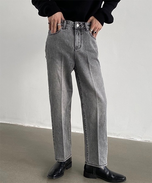 WESTBOY（ウエストボーイ）の「【WB ORIGINALS】Center Pleated Denim Pants WO21S312PT（デニムパンツ・メンズ・ライトブルー/ブラック/グレー/ブルー・M/L/XL）」の3枚目の写真