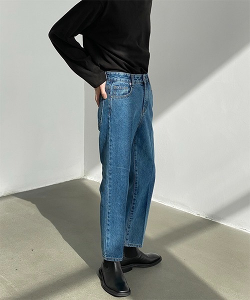 WESTBOY（ウエストボーイ）の「【WB ORIGINALS】Center Pleated Denim Pants WO21S312PT（デニムパンツ・メンズ・ライトブルー/ブラック/グレー/ブルー・M/L/XL）」の5枚目の写真