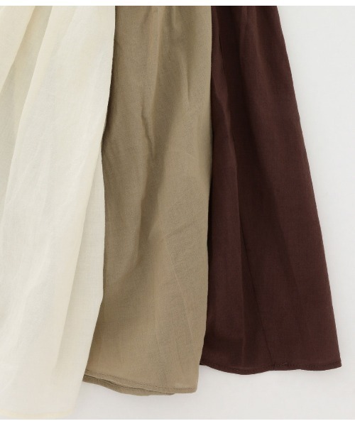 VIS（ビス）の「【オーガニックコットン】ローンギャザーブラウス（シャツ/ブラウス・レディース・ダークブラウン/オフホワイト/カーキ・FREE）」の5枚目の写真