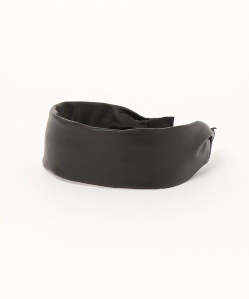 Me%（ミィパーセント）の「フェイクレザーワイドカチューシャ（カチューシャ・レディース・ブラック・FREE）」の2枚目の写真