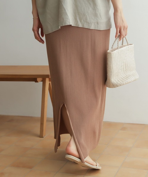 URBAN RESEARCH DOORS（アーバンリサーチドアーズ）の「リブニットスカート（スカート・レディース・モカ/ライトベージュ・ONE）」の19枚目の写真