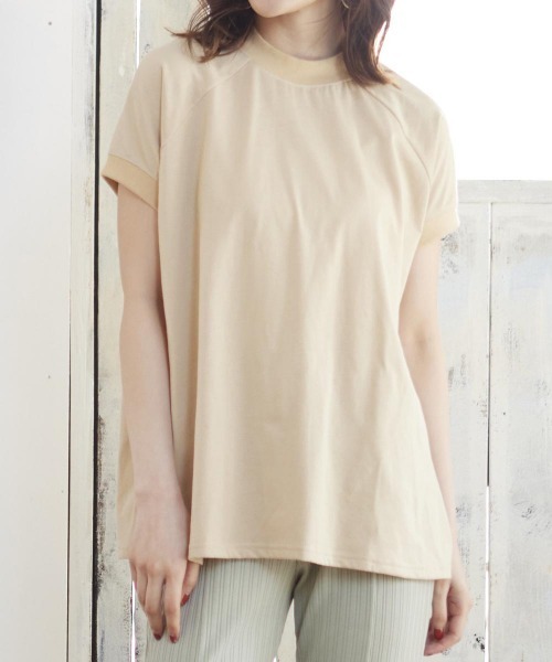 MATCH&more（マッチアンドモア）の「モックネックラグランＴシャツ（Tシャツ/カットソー・レディース・ホワイト/ブラック/ベージュ/グレー/カーキ/ミント・FREE）」の5枚目の写真