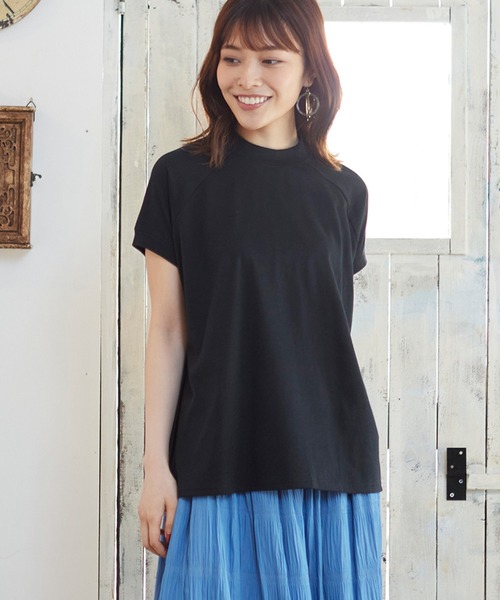 MATCH&more（マッチアンドモア）の「モックネックラグランＴシャツ（Tシャツ/カットソー・レディース・ホワイト/ブラック/ベージュ/グレー/カーキ/ミント・FREE）」の11枚目の写真