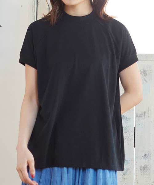 MATCH&more（マッチアンドモア）の「モックネックラグランＴシャツ（Tシャツ/カットソー・レディース・ホワイト/ブラック/ベージュ/グレー/カーキ/ミント・FREE）」の10枚目の写真