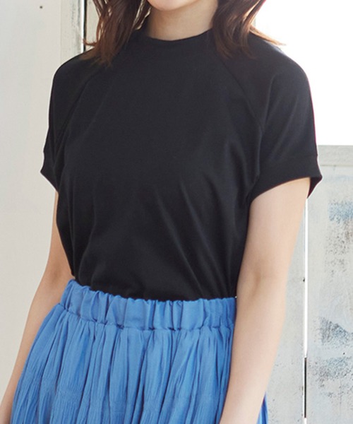 MATCH&more（マッチアンドモア）の「モックネックラグランＴシャツ（Tシャツ/カットソー・レディース・ホワイト/ブラック/ベージュ/グレー/カーキ/ミント・FREE）」の12枚目の写真