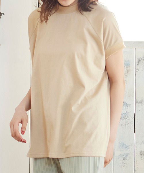 MATCH&more（マッチアンドモア）の「モックネックラグランＴシャツ（Tシャツ/カットソー・レディース・ホワイト/ブラック/ベージュ/グレー/カーキ/ミント・FREE）」の15枚目の写真