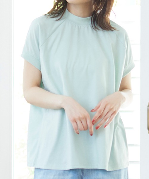 MATCH&more（マッチアンドモア）の「モックネックラグランＴシャツ（Tシャツ/カットソー・レディース・ホワイト/ブラック/ベージュ/グレー/カーキ/ミント・FREE）」の17枚目の写真