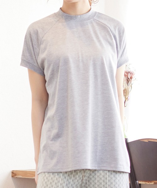 MATCH&more（マッチアンドモア）の「モックネックラグランＴシャツ（Tシャツ/カットソー・レディース・ホワイト/ブラック/ベージュ/グレー/カーキ/ミント・FREE）」の19枚目の写真