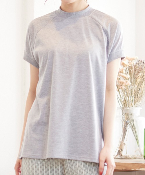 MATCH&more（マッチアンドモア）の「モックネックラグランＴシャツ（Tシャツ/カットソー・レディース・ホワイト/ブラック/ベージュ/グレー/カーキ/ミント・FREE）」の20枚目の写真