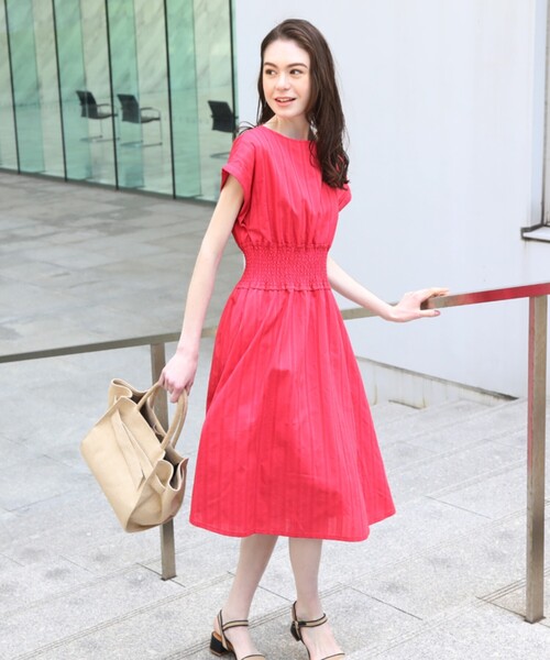 大きいサイズあり 13号 カラミレース ウエストシャーリングワンピース 大きいサイズあり 13号 カラミレース ウエストシャーリングワンピース