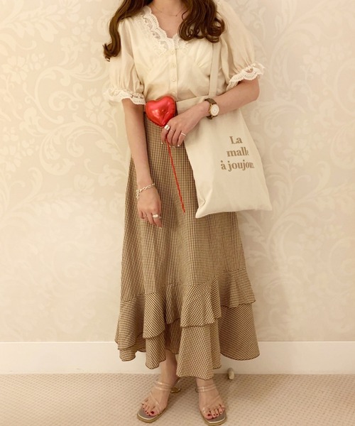 Heather(ヘザー)の「あいねねテンセルリボンブラウス 954264(シャツ/ブラウス・レディース・アイボリー/ブラウン/ブルー・FREE)」の9枚目の写真