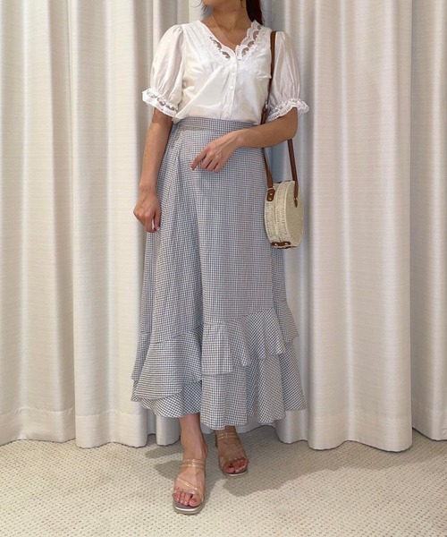 Heather(ヘザー)の「あいねねテンセルリボンブラウス 954264(シャツ/ブラウス・レディース・アイボリー/ブラウン/ブルー・FREE)」の13枚目の写真