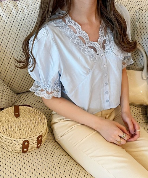 Heather(ヘザー)の「あいねねテンセルリボンブラウス 954264(シャツ/ブラウス・レディース・アイボリー/ブラウン/ブルー・FREE)」の17枚目の写真