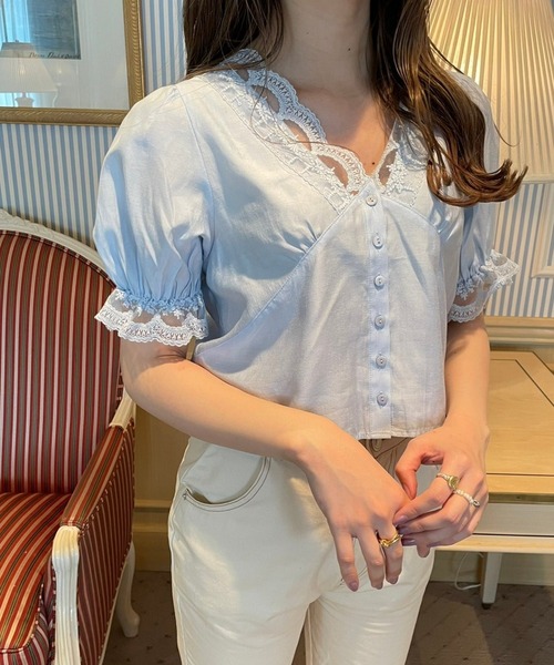 Heather(ヘザー)の「あいねねテンセルリボンブラウス 954264(シャツ/ブラウス・レディース・アイボリー/ブラウン/ブルー・FREE)」の18枚目の写真