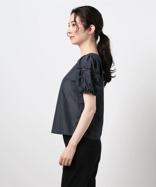 PROPORTION BODY DRESSING（プロポーションボディドレッシング）の「ギャザースリーブブラウス（シャツ/ブラウス・レディース・ブラック/ホワイト系その他/ブルー・MEDIUM/SMALL）」の5枚目の写真