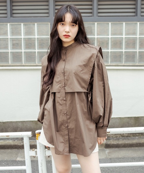 RASVOA(ラスボア)の「ノーカラージレコンビシャツ(シャツ/ブラウス・レディース・ブラック/ブラウン/オフホワイト・FREE)」の10枚目の写真