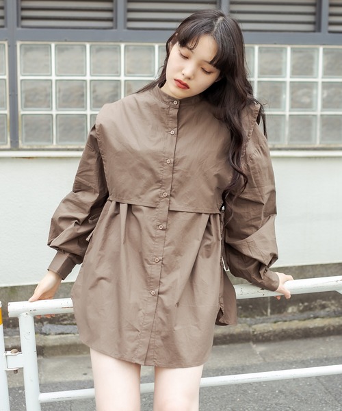RASVOA(ラスボア)の「ノーカラージレコンビシャツ(シャツ/ブラウス・レディース・ブラック/ブラウン/オフホワイト・FREE)」の18枚目の写真