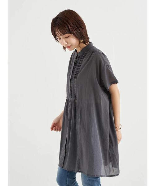 earth music&ecology（アースミュージックアンドエコロジー）の「ピンタックレース チュニック ＊（Tシャツ/カットソー・レディース・チャコールグレー/オフホワイト/ミント/モカ・FREE）」の18枚目の写真