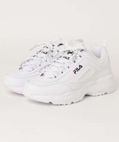 FILA（フィラ）の「FILA フィラ DISTRACER ディスラプター×レイトレイサー　USS21034125 WHITE（スニーカー・メンズ・ホワイト・23.0cm/22.5cm/23.5cm/28.0cm/29.0cm/25.0cm/24.5cm/26.0cm/25.5cm/24.0cm/27.5cm/27.0cm/26.5cm/22.0cm）」の4枚目の写真
