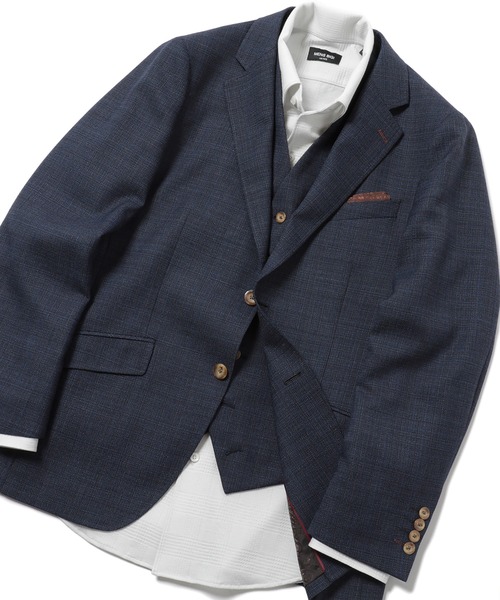 MEN'S BIGI（メンズビギ）の「ストレッチテーラードジャケット【撥水撥油加工・抗ピリング】（テーラードジャケット・メンズ・ブラウン/ネイビー・01/02/03/04）」の2枚目の写真