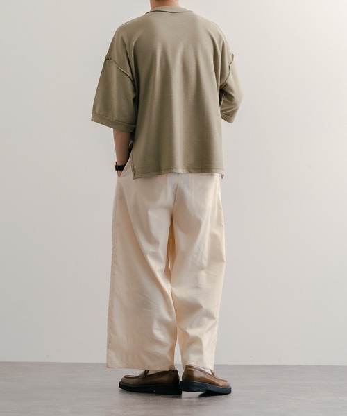 epnok(エプノック)の「ミニ裏毛裏使いTee(Tシャツ/カットソー・メンズ・ベージュ/ライトカーキ/グレイッシュブルー・SMALL/MEDIUM/LARGE)」の22枚目の写真