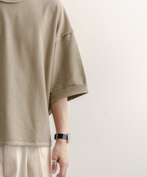 epnok(エプノック)の「ミニ裏毛裏使いTee(Tシャツ/カットソー・メンズ・ベージュ/ライトカーキ/グレイッシュブルー・SMALL/MEDIUM/LARGE)」の9枚目の写真