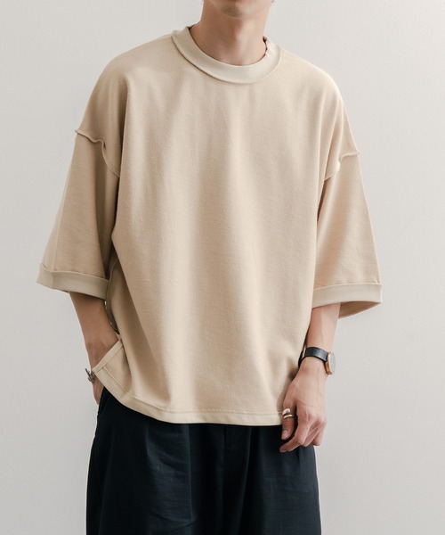 epnok(エプノック)の「ミニ裏毛裏使いTee(Tシャツ/カットソー・メンズ・ベージュ/ライトカーキ/グレイッシュブルー・SMALL/MEDIUM/LARGE)」の20枚目の写真