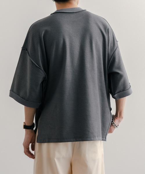 epnok(エプノック)の「ミニ裏毛裏使いTee(Tシャツ/カットソー・メンズ・ベージュ/ライトカーキ/グレイッシュブルー・SMALL/MEDIUM/LARGE)」の19枚目の写真