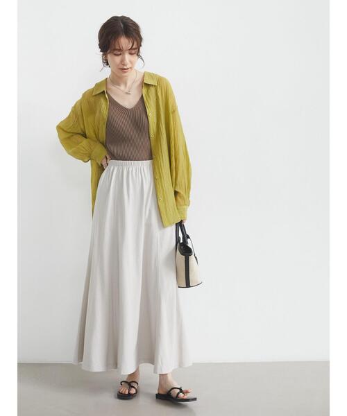 Green　Parks（グリーンパークス）の「ワッシャーシアーシャツ＊（シャツ/ブラウス・レディース・オリーブ/オレンジ/グレイッシュベージュ・FREE）」の19枚目の写真