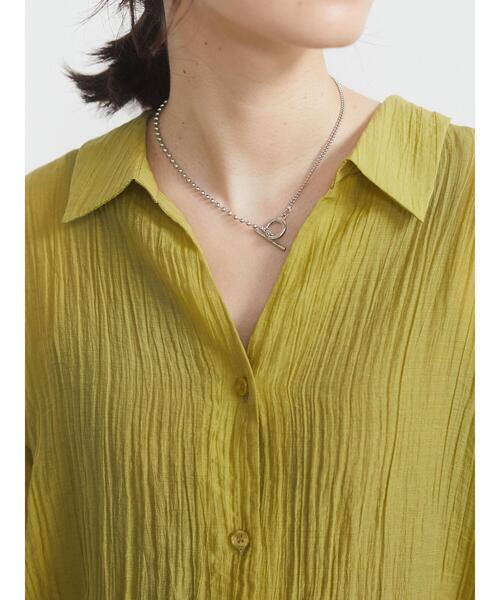 Green　Parks（グリーンパークス）の「ワッシャーシアーシャツ＊（シャツ/ブラウス・レディース・オリーブ/オレンジ/グレイッシュベージュ・FREE）」の21枚目の写真